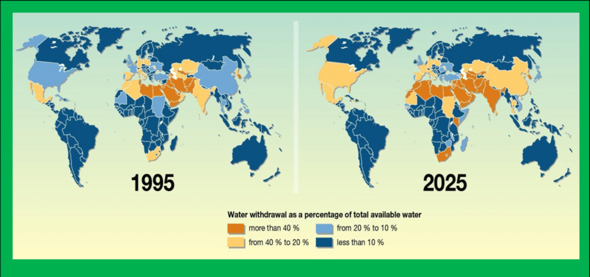 افزایش تعداد کشورهای که با کمبود آب مواجهند