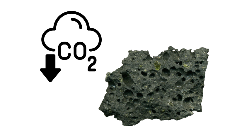 ذخیره سازی دی اکسید کربن در سنگ آتشفشان